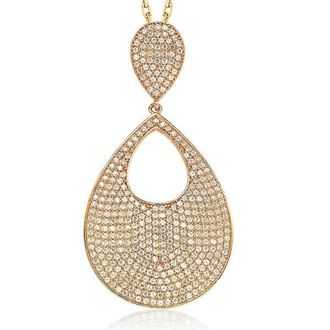 Suzy Levian Rose Sterling Silver Cubic Zirconia Pendant