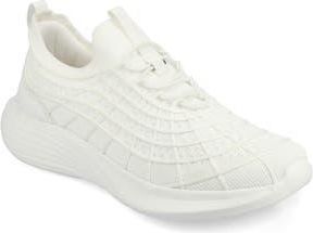 Journee Collection Dasha Knit Sneaker in White at Nordstrom Rack, Size 9.5