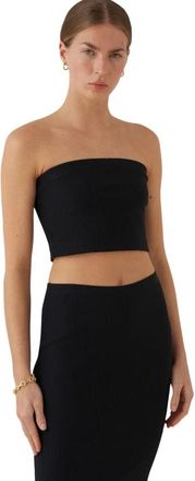 Lebrand Bandeau Top - Dames - Tops zonder mouwen - Zwart - M - Leer - Tops