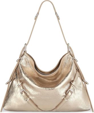 Givenchy Voyou Medium Metallic Leather Shoulder Bag - Dames - Schoudertassen - Geel - ONE Size - Leer - Tassen