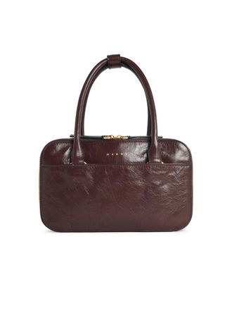 Marni Boxyne Sudan kleine braune Lear-Tasche