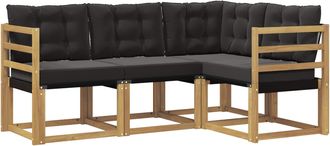 vidaXL Conjunto De Sof&aacute;s De Exterior 4 Uds. Blanco Y Negro Vidaxl