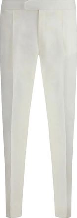 Brioni rear-elasticated waist trousers - White