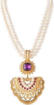 Susan Caplan Vintage 1990s Jhaveri faux-pearl necklace and earrings set - women - 22kt Gold Plated/Faux Pearl - One Size