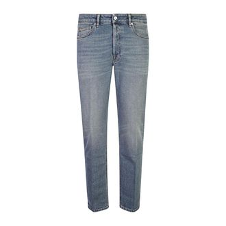 Nine In The Morning Washed Blue Denim Jeans Straight Cut - male - Nine In The Morning - Slim Fit Jeans - Blue - W32 - Jeans