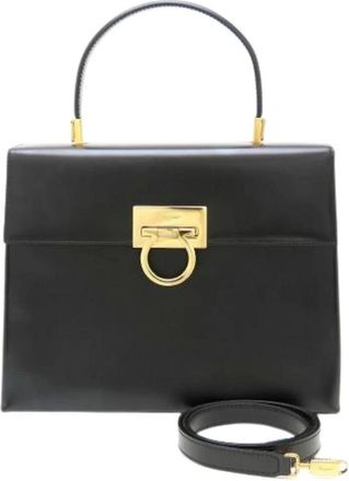 Ferragamo Pre-owned Handbags, female, Black, Size: ONE SIZE Pre-owned Leather Handbag