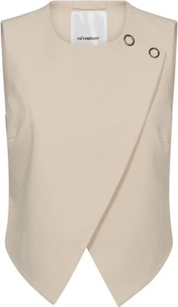 Co'Couture Elegante Blazer met Wrap Vest - Dames - Gillet - Beige - XL - Polyester - Kostuums