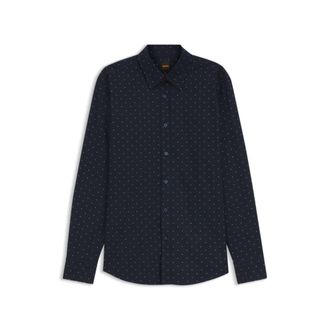 BOSS Regular-fit shirt in stretch-cotton dobby