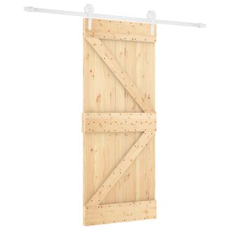 vidaXL Puerta Corredera Natural Y Blanco 80 X 210 Cm Vidaxl