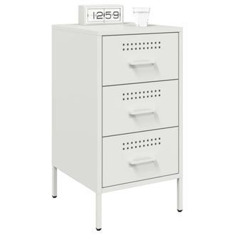Berkfield Home Sturdy Bedside Cabinets 2 pcs White 36x39x68 cm Steel | Size: 36 x 39 x 68 cm