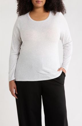 Eileen Fisher Crewneck Top in Nimbus at Nordstrom, Size 2X