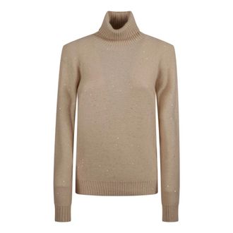 Fabiana Filippi Truien & Vesten, Dames, Bruin, S, Wol, Turtleneck Sweater