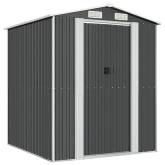 Berkfield Home Garden Shed Anthracite 192x191x223 cm Galvanised Steel in Dark Grey | Size: 192 x 191 x 223 cm