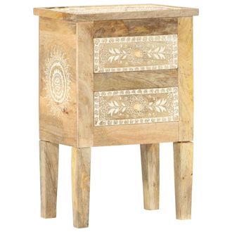 vidaXL Mesita De Noche Pintada A Mano Madera Maciza Mango 40x30x60 Cm Vidaxl