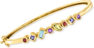Ross-Simons Multi-Gemstone Bangle Bracelet in 18kt Gold Over Sterling