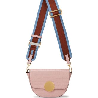 Oryany Lottie Croc Embossed Crossbody Bag in Vintage Pink at Nordstrom Rack