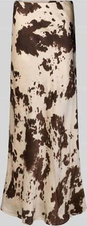 Neo Noir Neo Noir Maxirock im Allover-Look mit elastischem Bund in Dunkelbraun, Größe 34