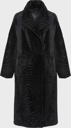 Gorski Reversible Textured Lamb Shearling Long Coat
