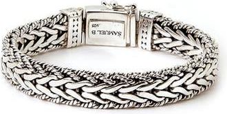 Samuel B. Woven Dot Rope Bracelet in Silver at Nordstrom Rack, Size 9