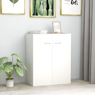 vidaXL Credenza Bianca 60x30x75 Cm In Legno Multistrato - Vidaxl
