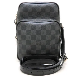 Louis Vuitton Black Gray Damier Canvas Shoulder Bag (Pre-Owned)