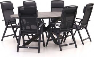 Forza Furniture Forza Capri/Fidenza ovaal 220cm dining tuinset 7-delig verstelbaar