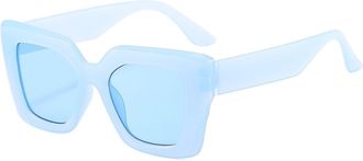 Generic Square Mens Outdoor Sunglasses Vacation Womens Driving Commuter Sun Glasses(Blue)