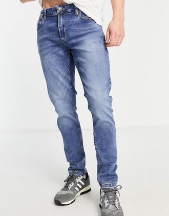 Only & Sons Only & Sons jog jeans in slim fit mid blue