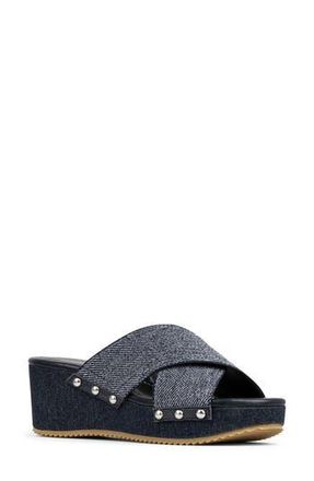 Donald J Pliner Summer Platform Wedge Sandal in Indigo at Nordstrom Rack, Size 11
