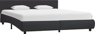 vidaXL Estructura De Cama Con Led Cuero Sint&eacute;tico Negro 160x200 Cm Vidaxl
