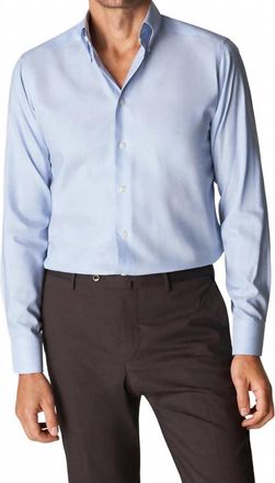 Eton Solid Wrinkle-Free Oxford Shirt In Light Blue