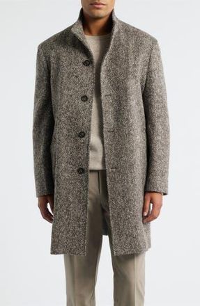 Jack Victor Wiktor Herringbone Wool Blend Coat in Light Brown at Nordstrom Rack, Size 38 Regular