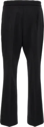 Max Mara Womens Black Virgin Wool Cropped Pants