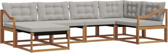 vidaXL Conjunto De Sof&aacute;s De Exterior 6 Uds. Gris Natural Y Claro Vidaxl