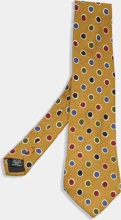 HUGO BOSS Boss By Hugo Boss Yellow Dotted Silk Traditional Tie