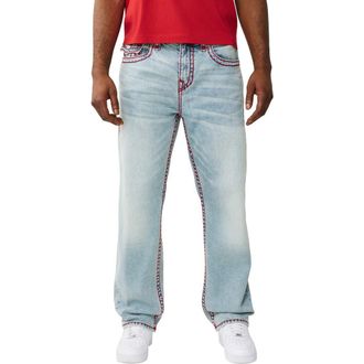 True Religion Bobby Super-T Flap Baggy Jeans in Playmaker Faded Indigo Lt Wash at Nordstrom, Size 40