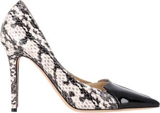 Jimmy Choo London Pre-owned Womens Snake-Embossed Pointed Pumps in Black Leather - Size 38.5 EU/IT