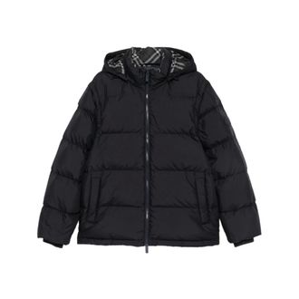 Burberry Jassen, Heren, Zwart, S, Wol, Bideford Down Jacket