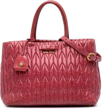 Miu Miu Pre-owned Handbags, female, Pink, Size: ONE SIZE Pre-owned Leather Satchel