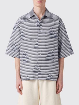 Jacquemus The Plage Striped Graphic Print Cotton Bowling Shirt