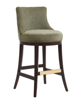 Manhattan Comfort Lucia Chenille Barstool with Beech Wood Legs