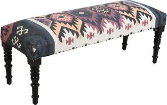 LR Home Lr Home Southwestern Geometric Handmade Accent Bench