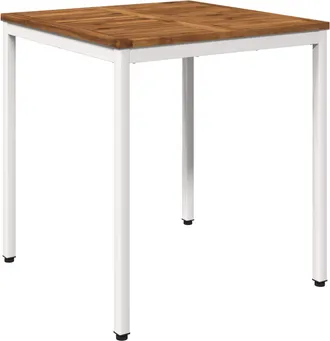 vidaXL Mesa De Cena De Jard&iacute;n Natural Y Blanco 70 X 68,5 X 75 Cm Vidaxl