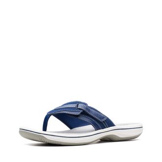 Clarks Womens Brinkley Keely Flip-Flop, Navy, 10 UK