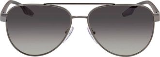 Prada Grey Gradient Pilot Unisex Sunglasses PS 54TS 5AV3M1 58