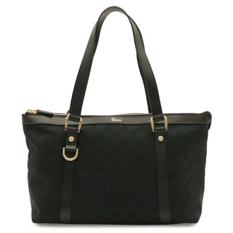 Gucci Black Gg Canvas Shoulder Bag Tote Bag (Pre-Owned)