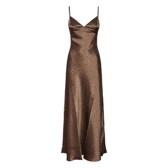 MC2 Saint Barth Ravel Lange Zijden Jurk - Dames - Maxi kleedjes - Bruin - XS - Kleedjes