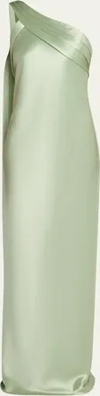 Retrof&ecirc;te Sirocco Asymmetric Satin Maxi Dress