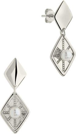 Sterling Forever Silver 4.5Mm Pearl Kenza Drop Earrings