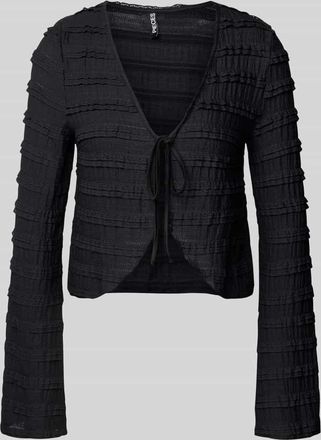 Pieces Regular Fit Cardigan mit Spitzendetails Modell ANINE in Black, Gr&ouml;&szlig;e XL